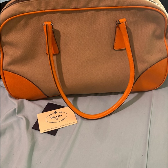 Prada Beige and Orange Shoulder Bag - Picture 3 of 6